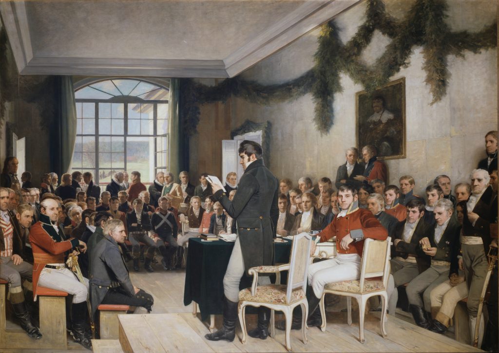 Foto av maleriet Eidsvoll 1814.