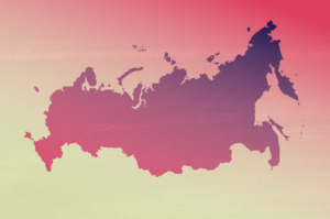 Omriss av Russland på gradert bakgrunn