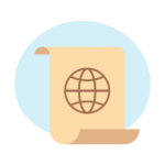 Pergament med globe.